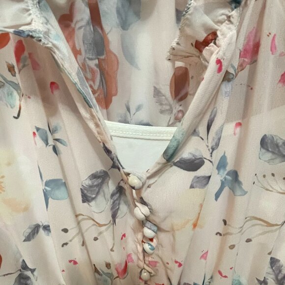 Rosy Pink Floral Midi Dress - Picture 3 of 3